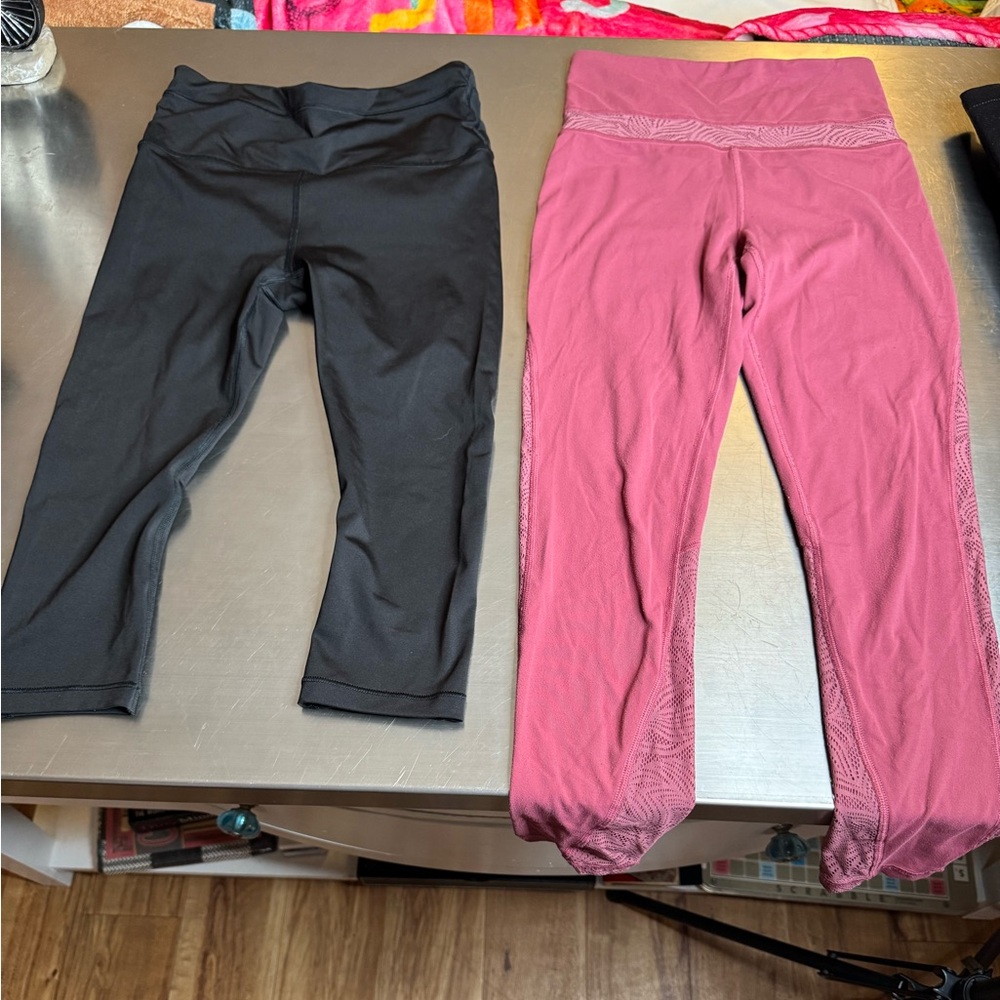 Athleta Black Capri and Pink Legging bundle
